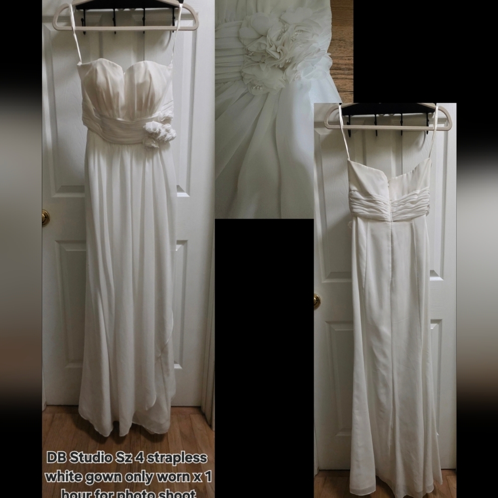Elegant White Strapless Gown
